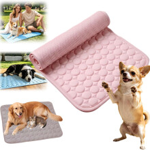 (pink, Medium) 2026 Eisseide Hunde Kühlmatte, Druckaktiviert, Waschbar, Tragbar, Rosa, X-Large, Haustier, Sommer, Schlafmatte