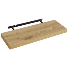 Mensola da parete moderna in rovere, realizzata a mano, lunga 60 cm, ideale come organizer.