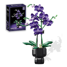 JJ9235 Elegante violette Bausteine – Orchidee im Topf, 692 Teile