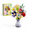 Ensemble créatif de construction de bouquet de fleurs Zuanma 109-2 + VASE 1