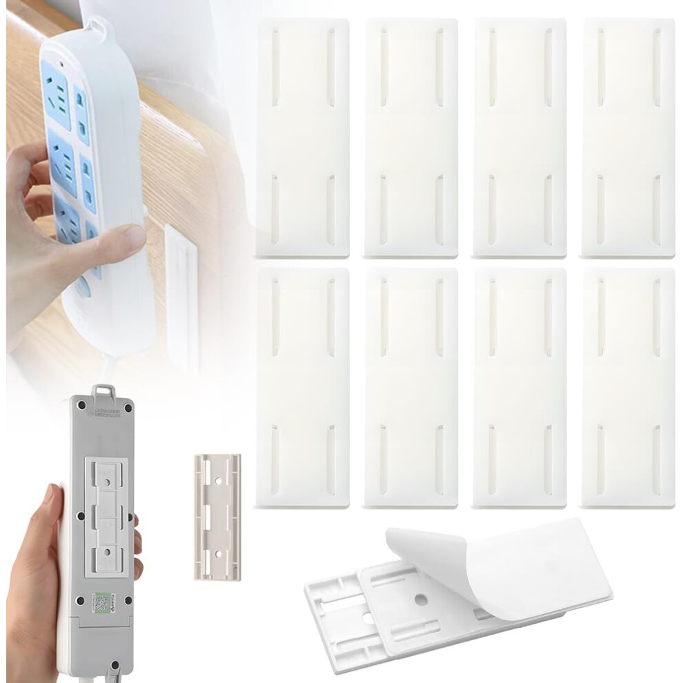 (White, -) 2025 Adhesive Punch Free Socket Holder, Cable Management White 5437706657859