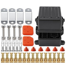 Scatola Portafusibili e Relè A 3 Vie da 12 V con Alloggiamenti per Fusibili A Lama Impermeabili A 4 e 5 Pin, Compatibile con Relè da 40 Ampere per