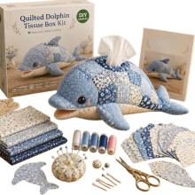 (Set D, -) Quilted Sea Animal DIY Tissue Box Kit, Set d Complete Sewing
