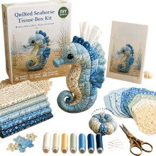 (set b, -) Quilted Sea Animal DIY Tissue Box Kit, Set d Complete Sewing