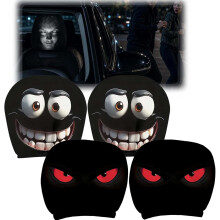 (set B, -) 4 Pcs Ghost Face Car Headrest Covers, Funny Spooky Protector Set a
