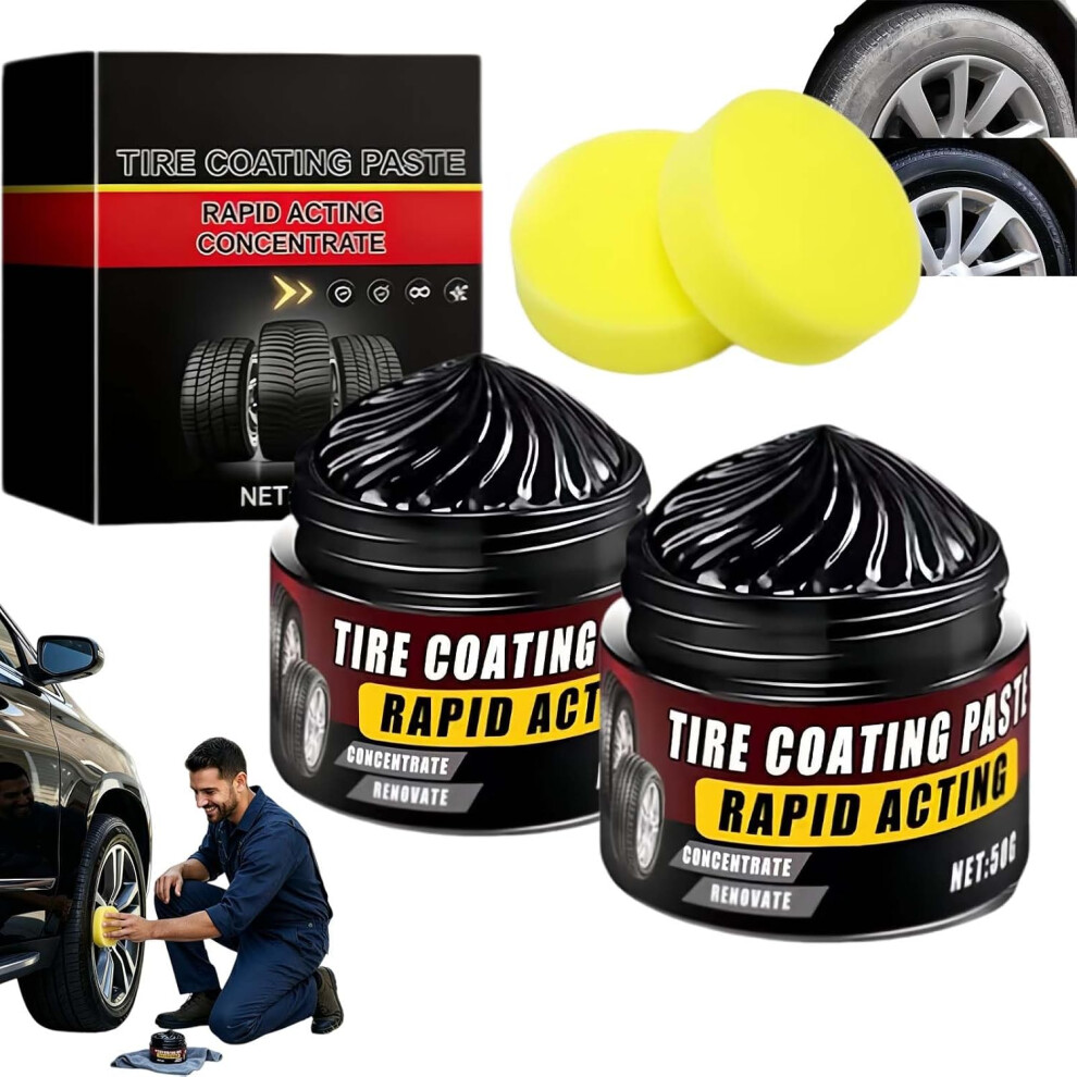 (2Pcs, -) 2Pcs Premium Tire Coating Paste, Ceramic Rubber Shine Restorer Black 5437706650911