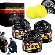 (3pcs, -) 2 polissages pneus, cire noire