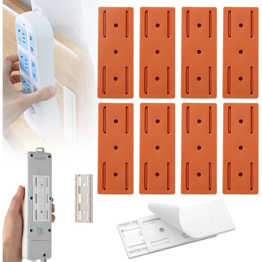 (Orange, -) 2025 Adhesive Punch Free Socket Holder, Cable Management White 5437706657842