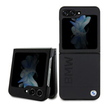 Schutzhülle für Samsung Galaxy Z Flip5 BMW Leder Schwarz