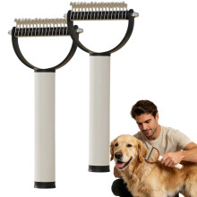 (2black, -) 2 Pcs Double Sided Dematting Comb, Pet Grooming Tool 2mix