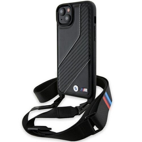 BMW iPhone 15 Plus BMW M Edition Carbon Stripe Cover Sort