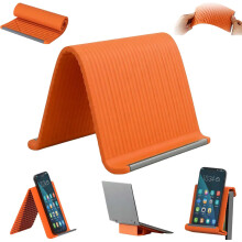 (orange, -) 2pcs Foldable Silicone Phone Stand, Bendable Aluminum Core