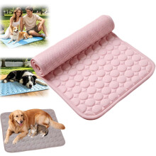 (pink XL: Up to 60 lbs, -) 2026 Hunde Kühlmatte, Eisseide, Selbstkühlend, Waschbar, Faltbar, Extra Groß, Blau, XL, Haustier, Sommer, Kühlung