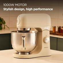 Kenwood kMix Calm Cream  Stand Mixer for Easy Baking 5L Stainless Steel Bow