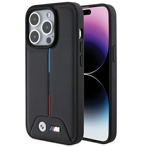 BMW Custodia rigida trapuntata nera per iPhone 15 Pro BMW