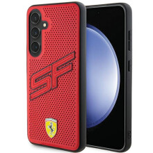 Funda rígida perforada roja para Samsung Galaxy S24 Plus Ferrari