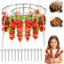 (1set, -) 4set stojanů na špízy z nerezové oceli do fritézy, vertikální stojan na kebab