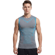 (Grey, X-Large) 2026 Herren Kompressionsshirt, V-Boost V2, Quick-Dry, Wicking, Breathable, Sleeveless, Tank, Sport, Fitness, Basic
