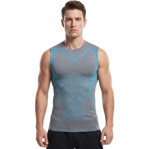 (Grey, X-Large) Débardeur V-boost, compression