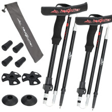 Bastones de trekking rojos ajustables - Plegables K04