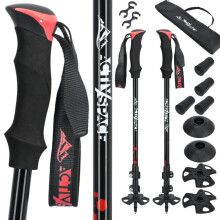 Bastones de trekking rojos ajustables - Estándar K02