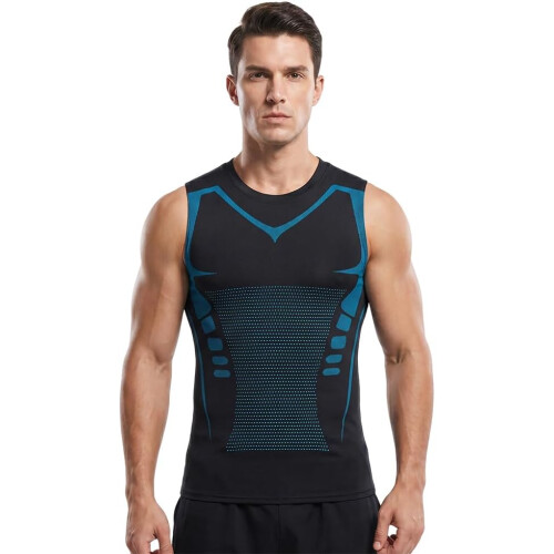 (Black, Large) Débardeur V-boost, compression