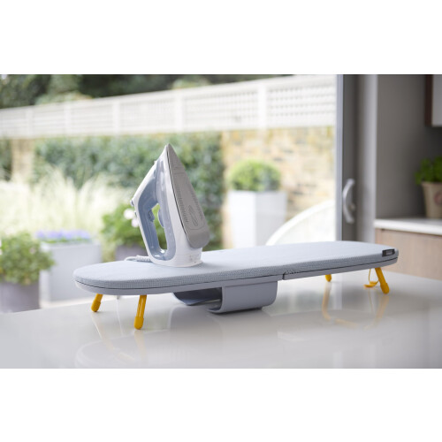 Joseph Joseph Joseph Joseph Pocket Folding Space-Saving, Compact table-top Ironing Board Regular, Grey/Yellow 1