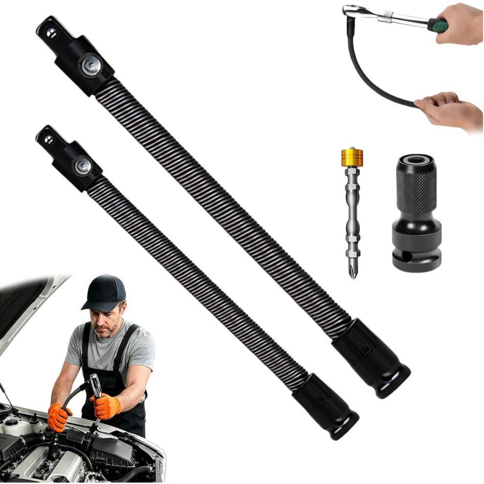 (2 Mix, -) 4 350Mm Flexible Socket Extension Set, 90 Offset Bar 5437706649786