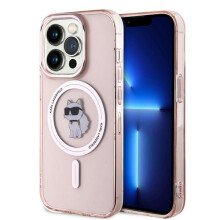 Funda Karl Lagerfeld MagSafe rosa para iPhone 14 Pro Max