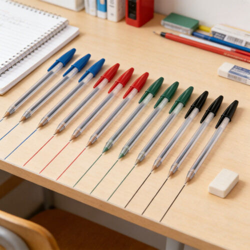Stylo à bille multicolore élégant, pointe audacieuse,-Bleu 2