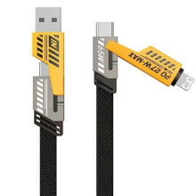 AWEI-kaapeli CL-226 4w1 usb-c/lightning/USB-A musta/musta 65W/27W