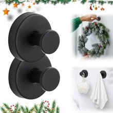 (Black, -) 2025 Suction Cup Hooks, Stainless Steel Wreath Hanger Goldern