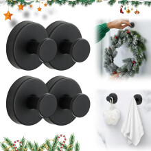 (Black, -) 2025 Suction Cup Hooks, Stainless Steel Wreath Hanger Goldern