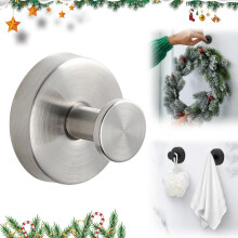 (Sliver, -) 2025 Suction Cup Hooks, Stainless Steel Wreath Hanger Goldern