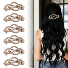(Beige 6Pcs, -) 4 pinces cheveux, noires, rétro