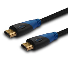 Savio CL-48 HDMI-kabel 2m, nylonflettet, guldender