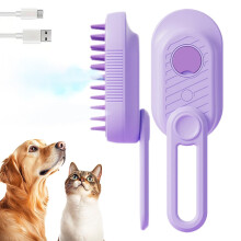 (Purple, -) 2025 3 In 1 Steam Pet Brush, Hair Removal Comb for Cats Dogs