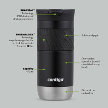 Contigo Byron Snapseal Travel Mug Stainless Steel ThermalMug Insulated Co