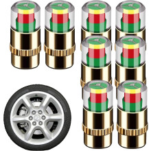 (8pcs, -) 8pcs Car Tire Pressure Monitor Valve Caps, 3-Color Eye Alert
