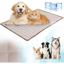 (Brown, Small) 2025 Hunde Kühlmatte, Blau, X-Small, 1 Stück, Waschbar, Selbstkühlend, Sommer, Kühldecke, Hunde, Katzen, Sofa, Auto