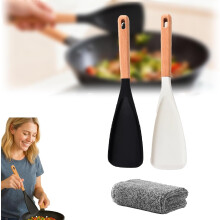 (2pcs-black-white, -) 4 ks - černá multifunkční špachtle, lžíce, nepřilnavé kuchyňské náčiní