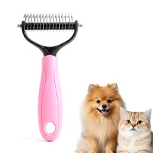 (Pink, Large) 2026 Double Sided Dematting Comb, Undercoat Rake Blue Medium