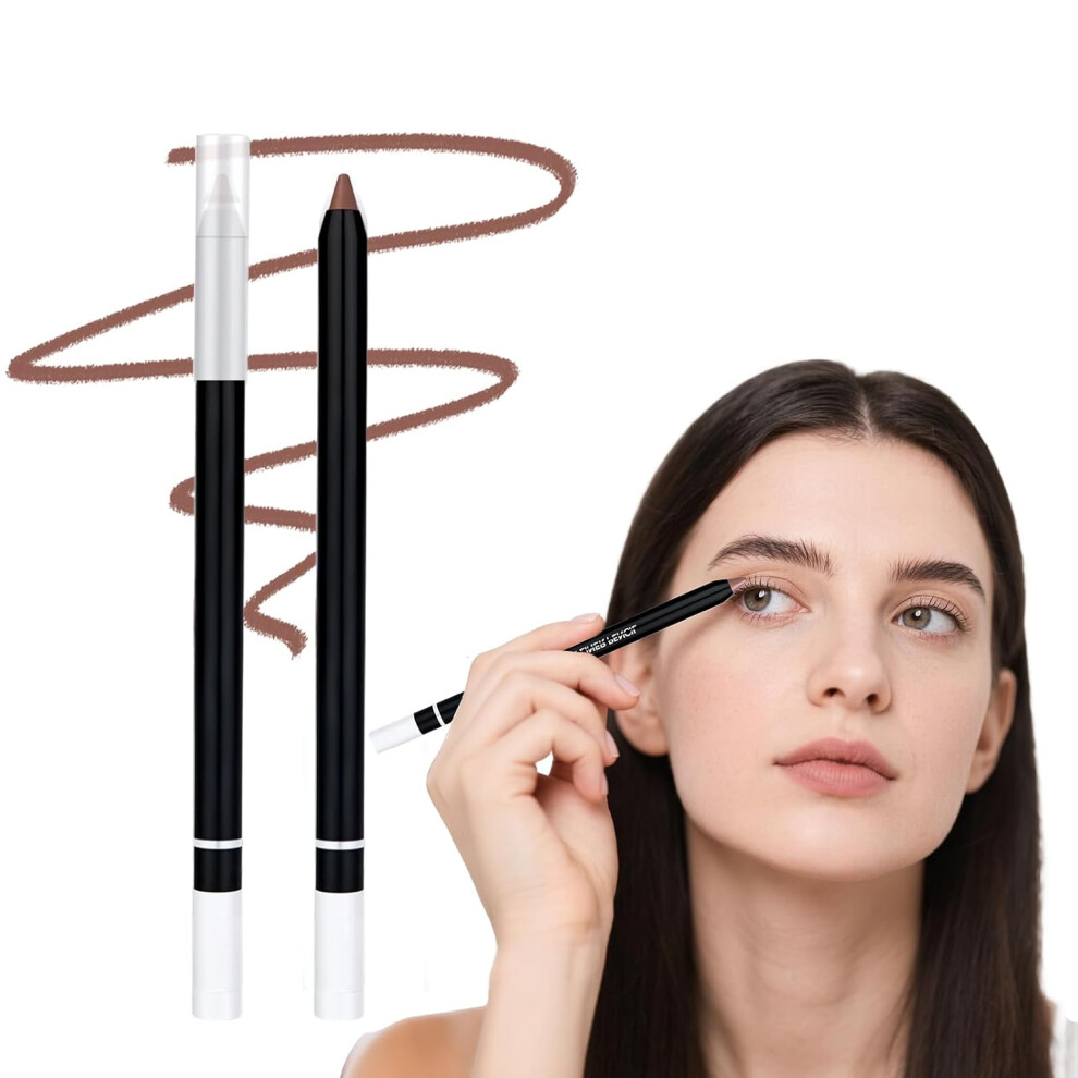 Oimg (Light Brown, -) 2025 2 In 1 Eyeliner & Eyebrow Pencil, Longwear Light Brown
