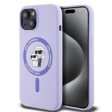 Ovitek Karl Lagerfeld MagSafe za iPhone 15 vijoličen