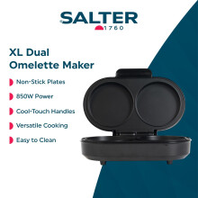 Salter EK4213S Omelette Maker – XL NonStick Egg Cooker Large Dual Cooking P