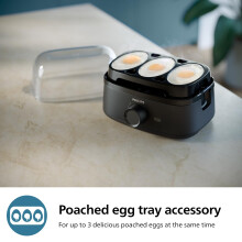 Philips Egg Cooker 3000 Series Family Size up to 6 Eggs soft medium hard po