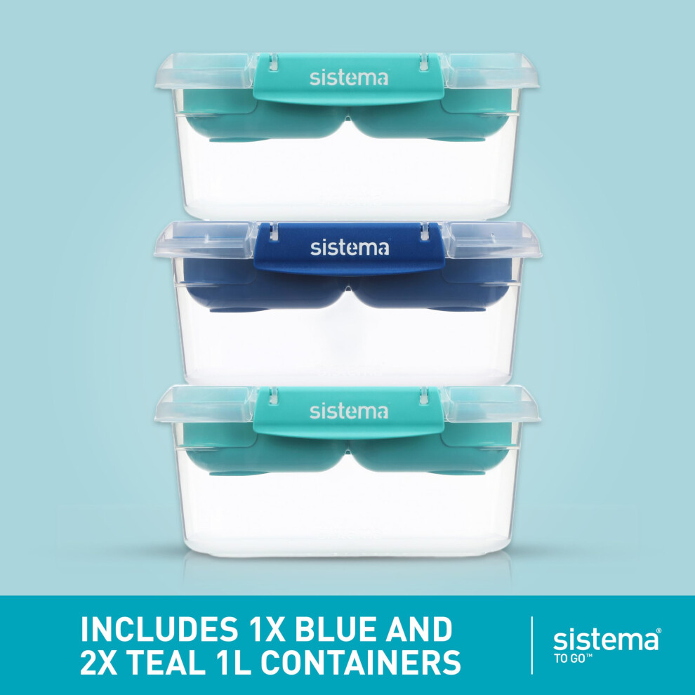 Sistema To Go Stax Leakproof Food Storage Containers 1 L Airtight Stacka