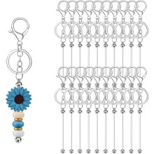 DIY Keychain Bars - Beadable Metal Rod for Custom Keychains, Fashion Accessories & Clothing Decoration Components