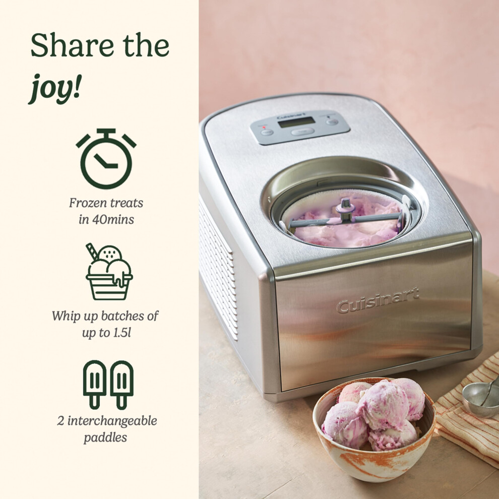 Cuisinart Ice Cream And Gelato Maker Makes Ice Cream Gelato Sorbet Frozen Y