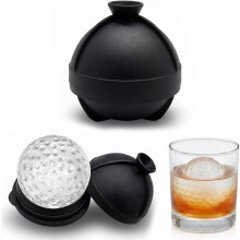 (Black, -) 2026 Baseball Eiswürfelform, Schwarz, 3 Stück, Silikon, Groß, Rund, 3D, Stapelbar, Whiskey, Cocktail, Party